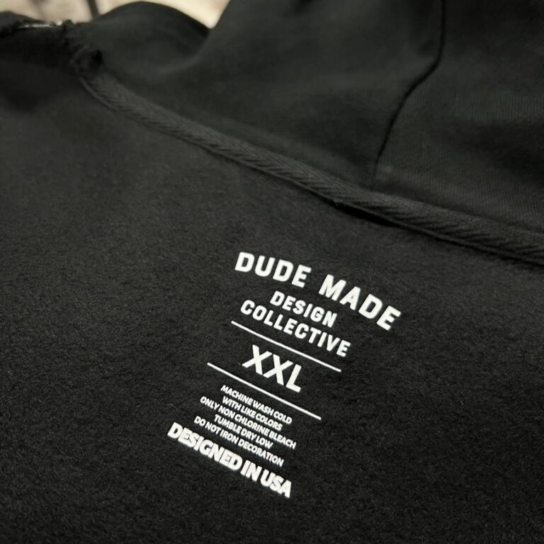 Care Labels close up Dude Made